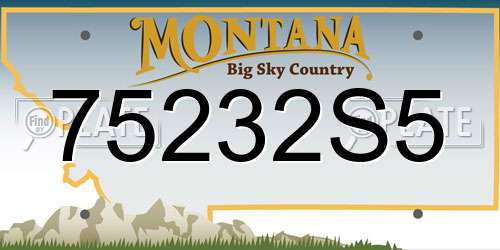 75232S5 Montana License Plate