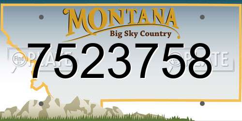 7523758 Montana License Plate