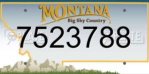 7523788 Montana License Plate