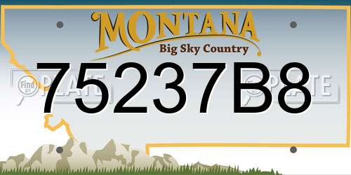 75237B8 Montana License Plate