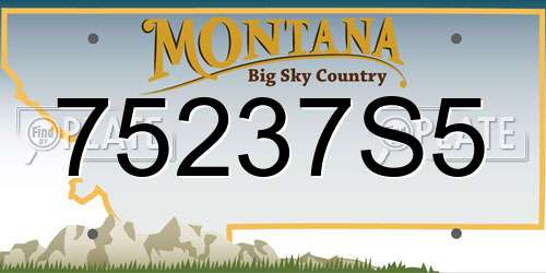 75237S5 Montana License Plate