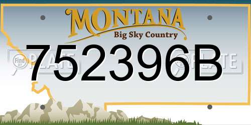 752396B Montana License Plate
