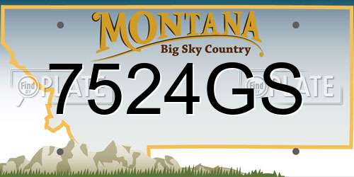 7524GS Montana License Plate