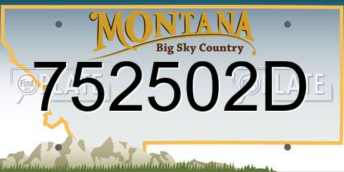 752502D Montana License Plate