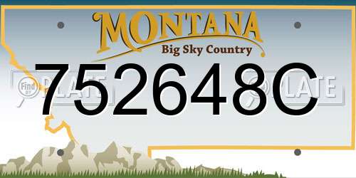 752648C Montana License Plate