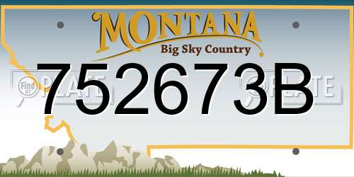 752673B Montana License Plate