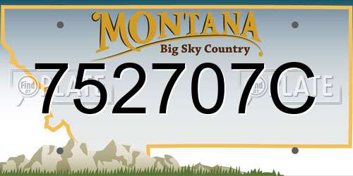 752707C Montana License Plate