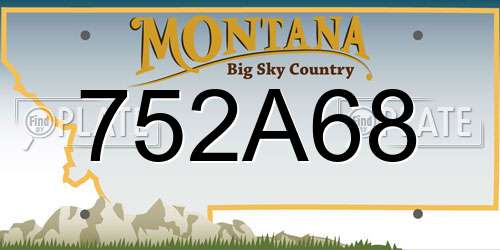 752A68 Montana License Plate