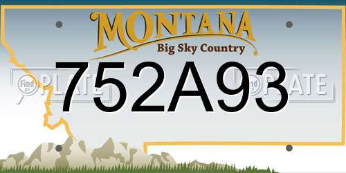 752A93 Montana License Plate