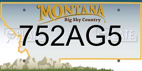 752AG5 Montana License Plate
