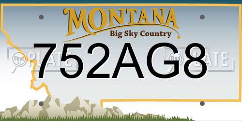 752AG8 Montana License Plate