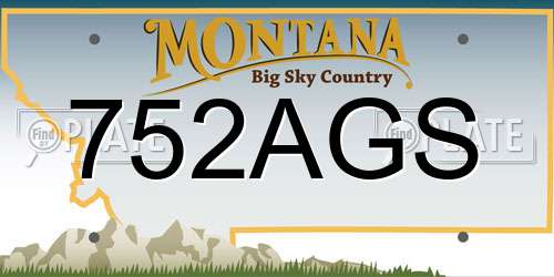 752AGS Montana License Plate