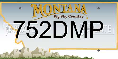 752DMP Montana License Plate