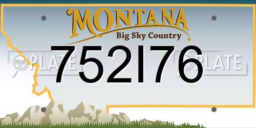 752I76 Montana License Plate