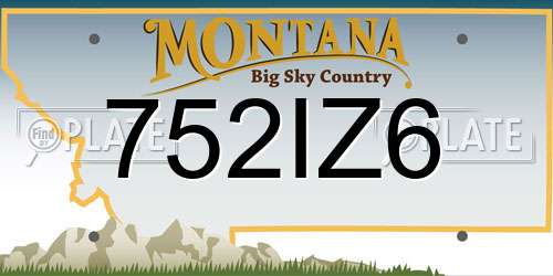 752IZ6 Montana License Plate