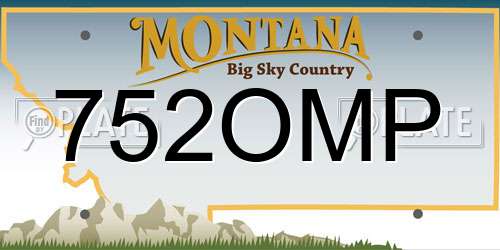 752OMP Montana License Plate