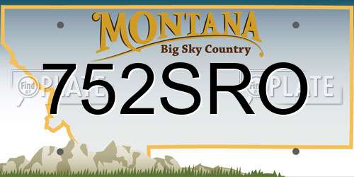 752SRO Montana License Plate
