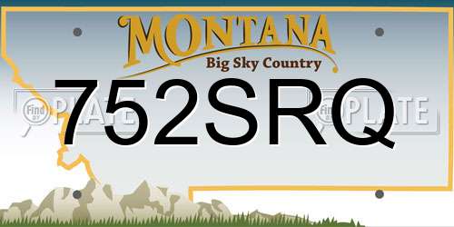 752SRQ Montana License Plate