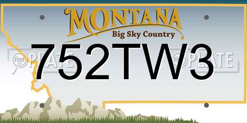 752TW3 Montana License Plate