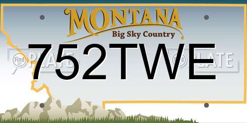 752TWE Montana License Plate