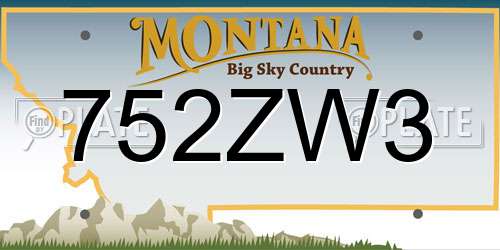 752ZW3 Montana License Plate
