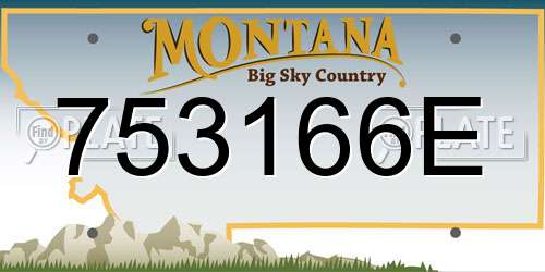 753166E Montana License Plate