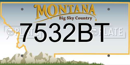 7532BT Montana License Plate