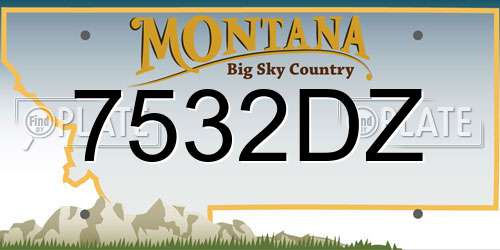 7532DZ Montana License Plate