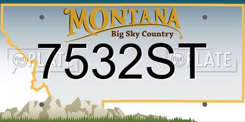 7532ST Montana License Plate