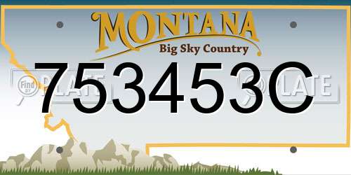 753453C Montana License Plate