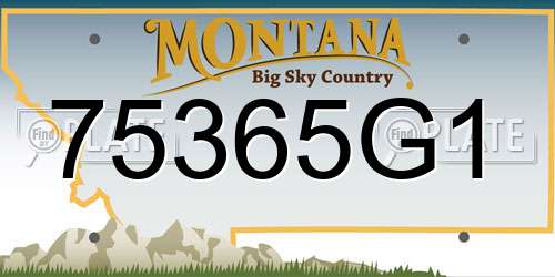 75365G1 Montana License Plate