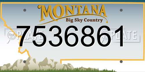 7536861 Montana License Plate