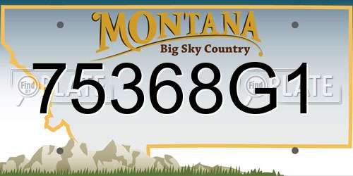 75368G1 Montana License Plate