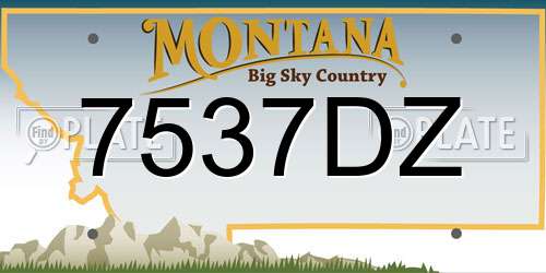 7537DZ Montana License Plate