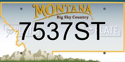 7537ST Montana License Plate