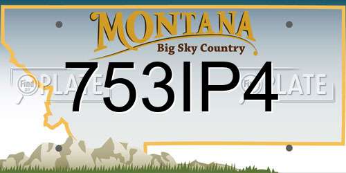 753IP4 Montana License Plate
