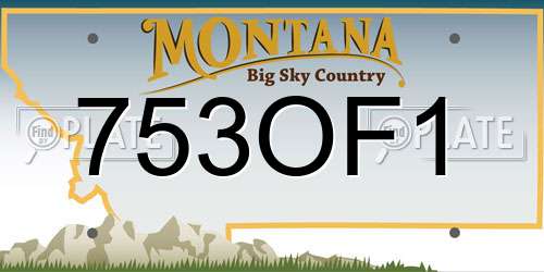753OF1 Montana License Plate