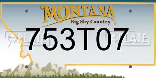 753T07 Montana License Plate