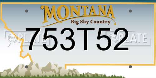 753T52 Montana License Plate