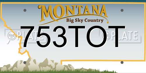 753TOT Montana License Plate