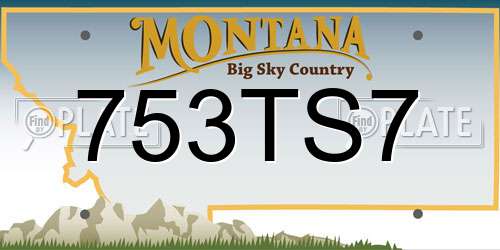 753TS7 Montana License Plate