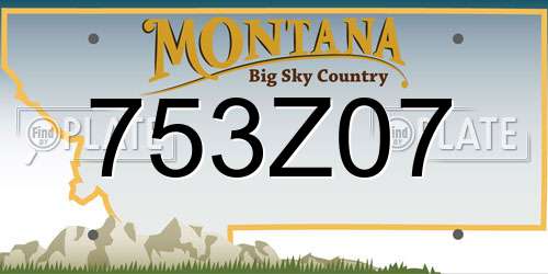 753Z07 Montana License Plate
