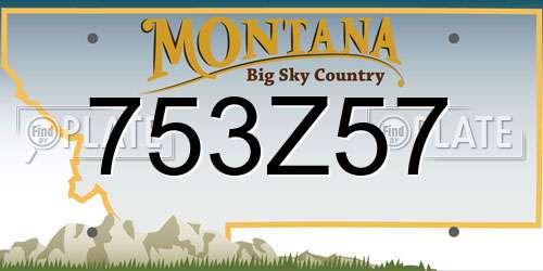 753Z57 Montana License Plate