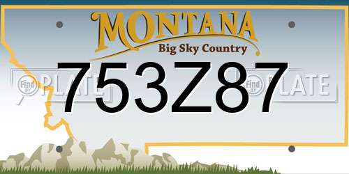 753Z87 Montana License Plate