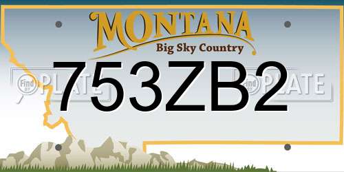753ZB2 Montana License Plate