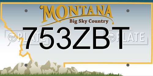 753ZBT Montana License Plate