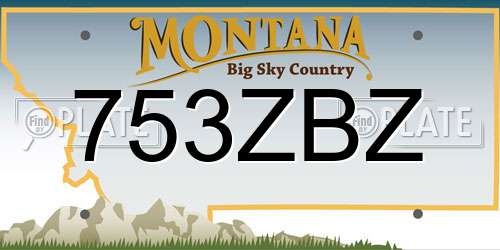 753ZBZ Montana License Plate