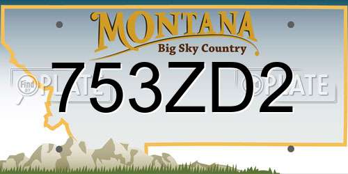 753ZD2 Montana License Plate