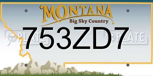 753ZD7 Montana License Plate