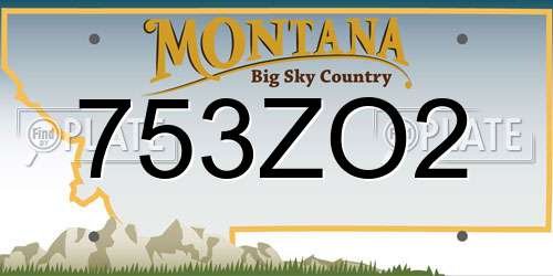 753ZO2 Montana License Plate